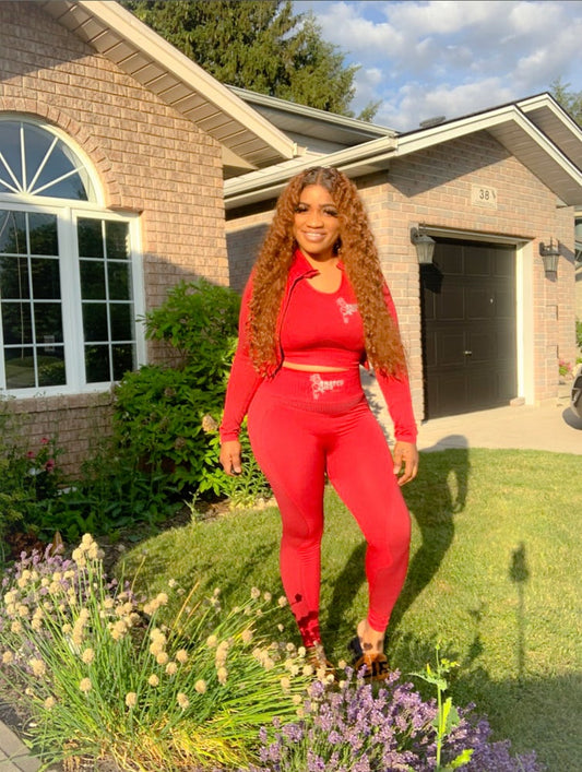Kaoir Red 3 pieces sport wear - snatchmebykaoir
